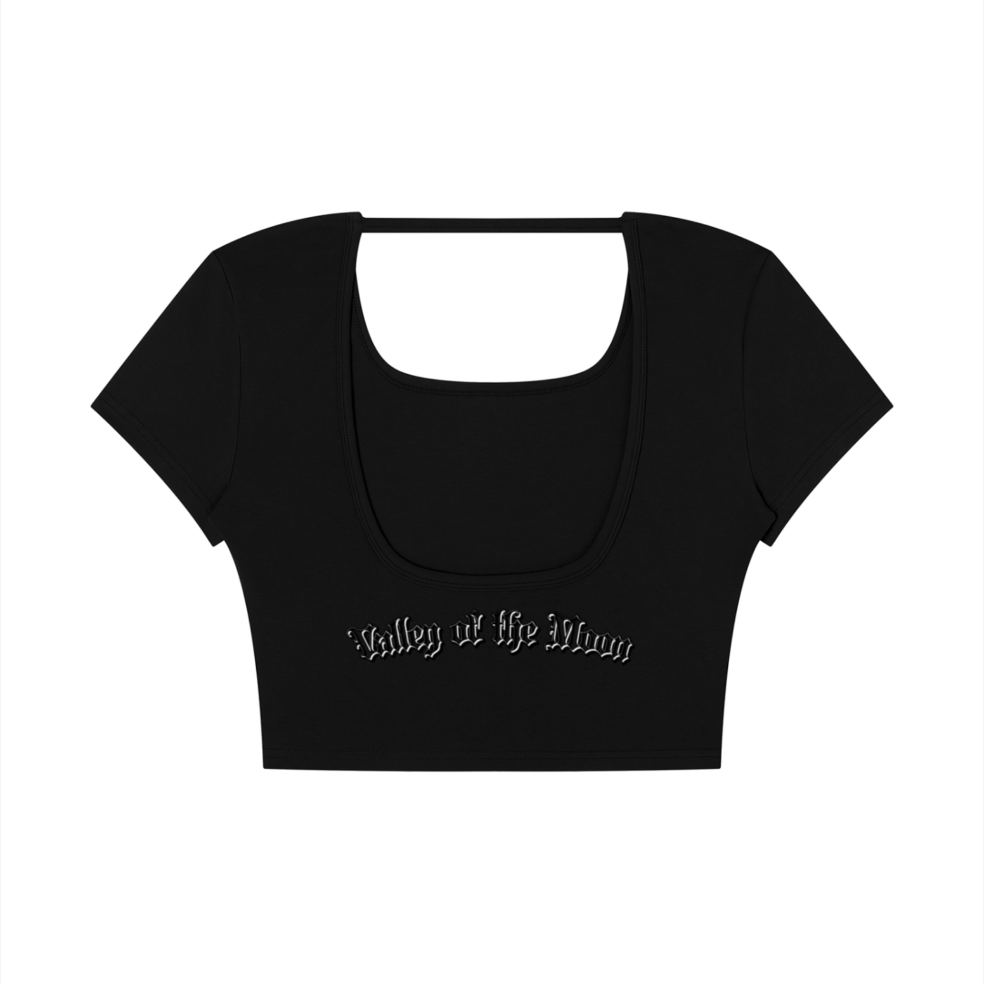 Valley of the Moon Gothic Graffitti Women's Square Neck Crop T-Shirt Secondary image