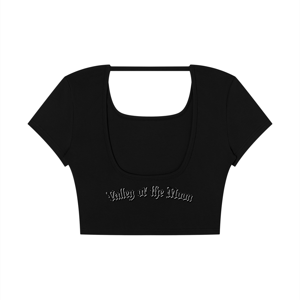 Valley of the Moon Gothic Graffitti Women's Square Neck Crop T-Shirt