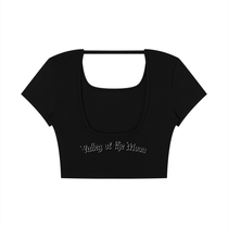 Valley of the Moon Gothic Graffitti Women's Square Neck Crop T-Shirt
