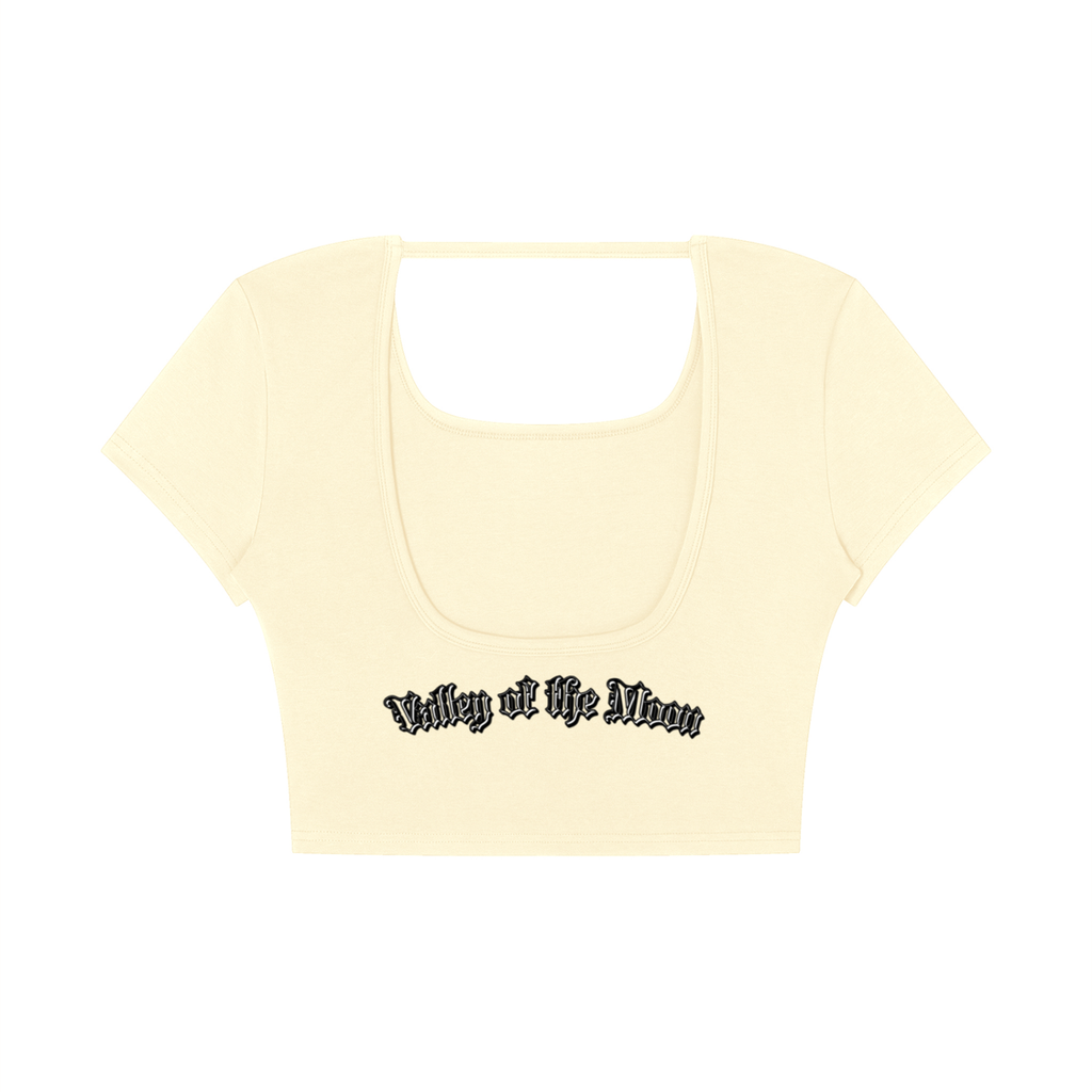 Valley of the Moon Gothic Graffitti Women's Square Neck Crop T-Shirt