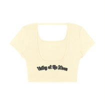 Valley of the Moon Gothic Graffitti Women's Square Neck Crop T-Shirt