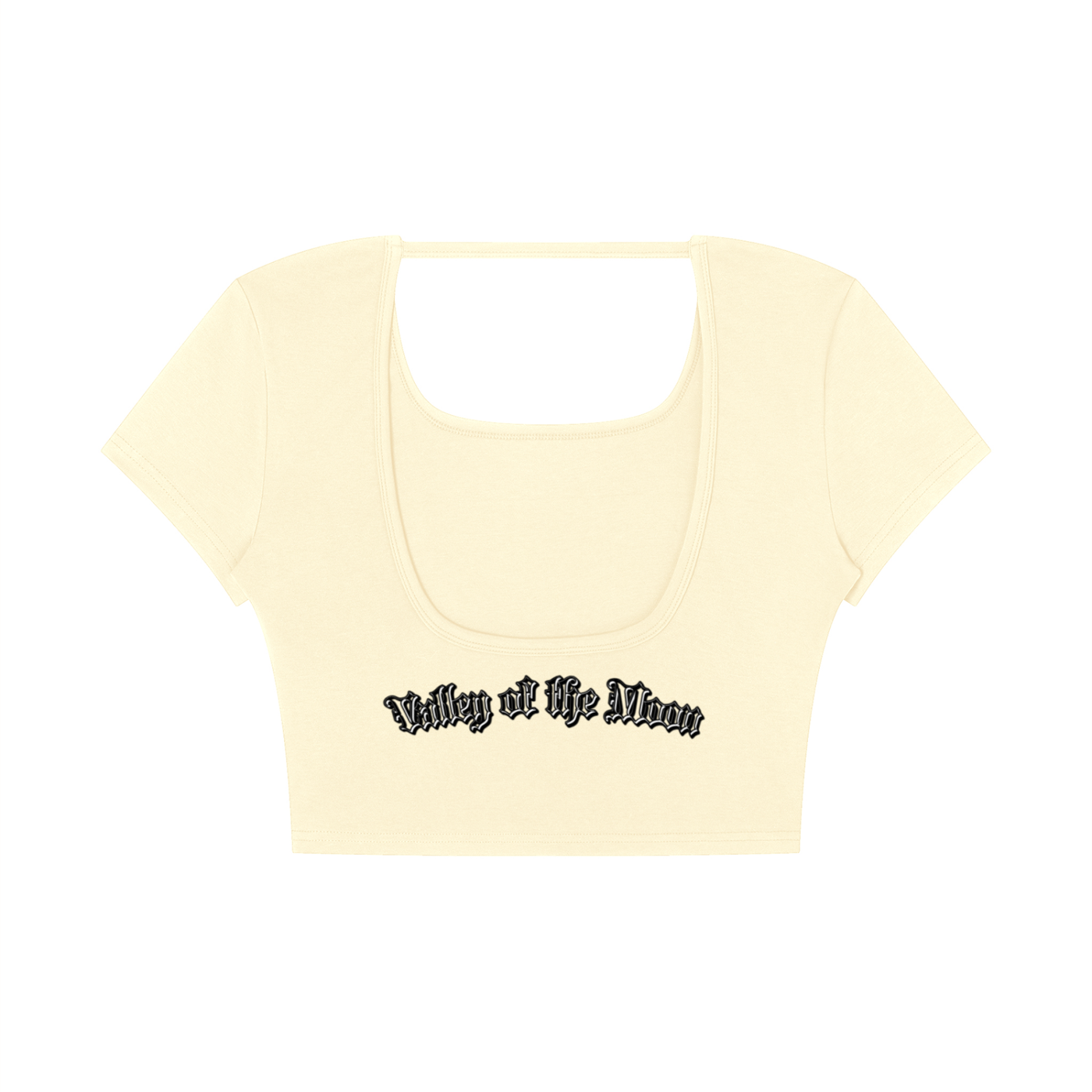 Valley of the Moon Gothic Graffitti Women's Square Neck Crop T-Shirt