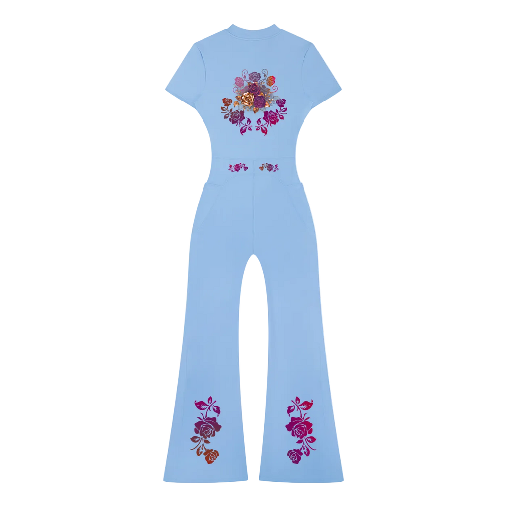 Women’s Tight Flared Leg Quarter-Zip Jumpsuit