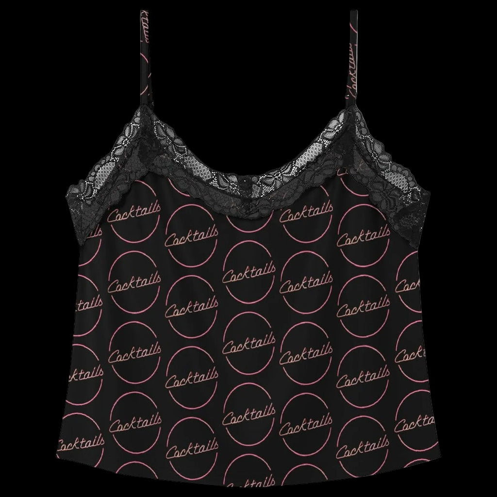 Pink Black Classic Cocktail  Pajama Set