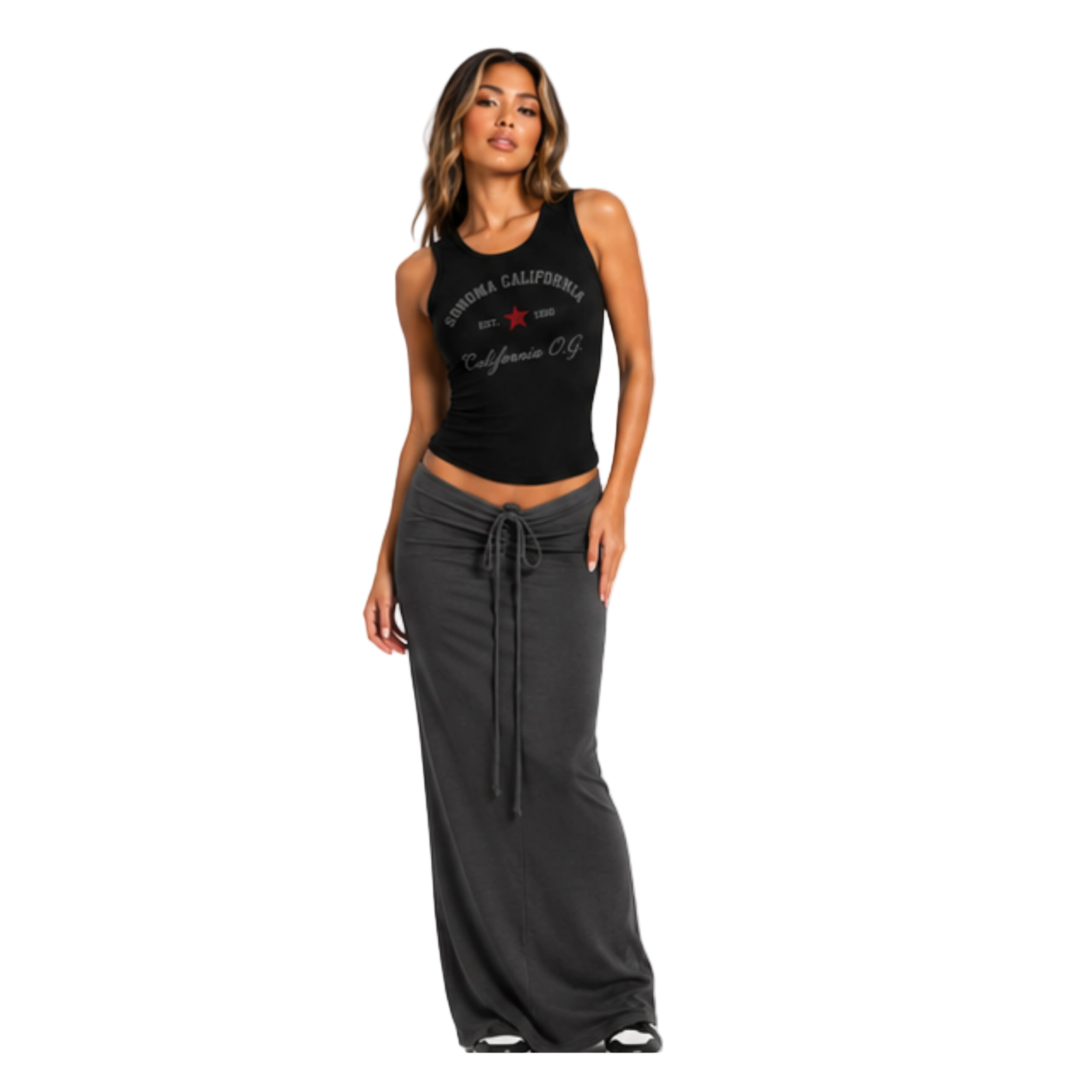 Sexy  Drawstring Maxi Skirt Main image