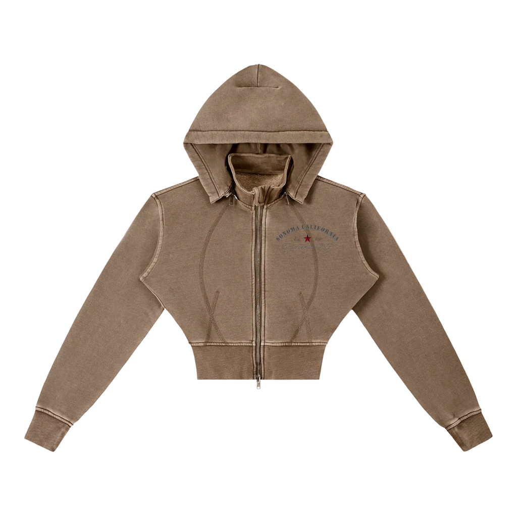 California O.G. Vintage Wash Cropped Women's Hoodie