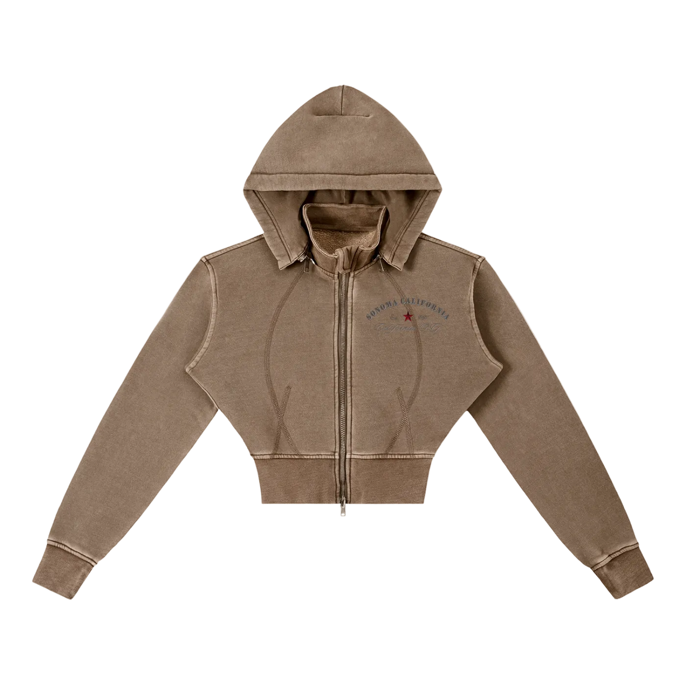California O.G. Vintage Wash Cropped Women's Hoodie