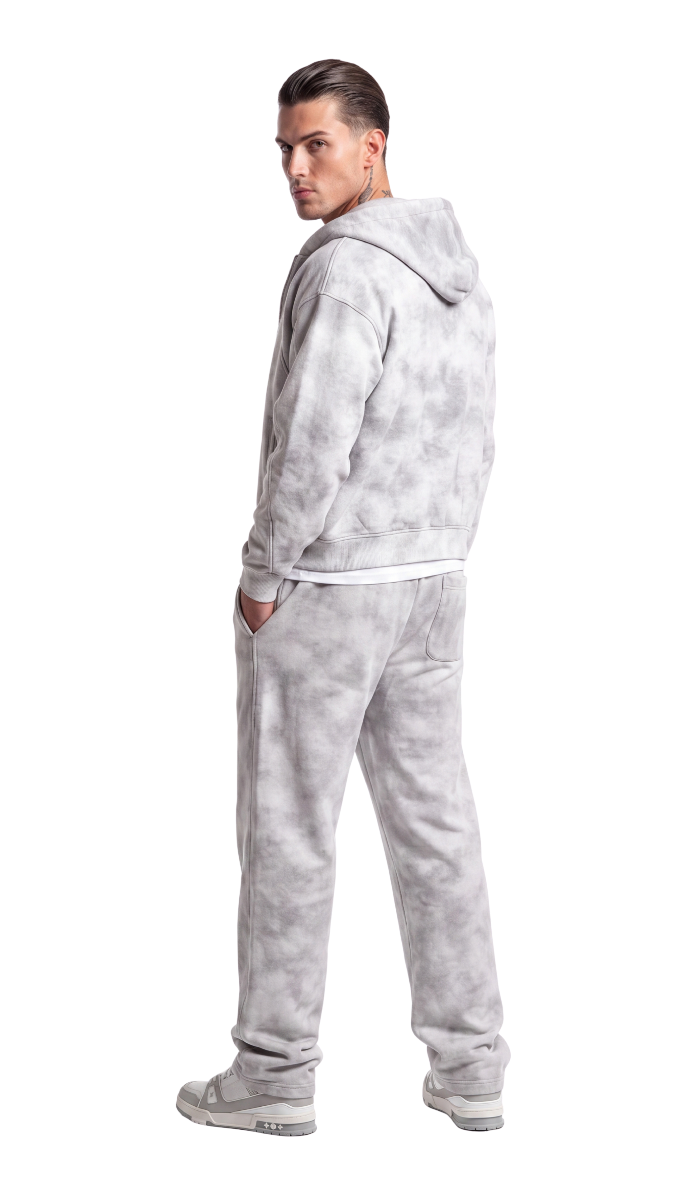 California O.G. Men's Dirty Washed Zip-Up Fleece Hoodie