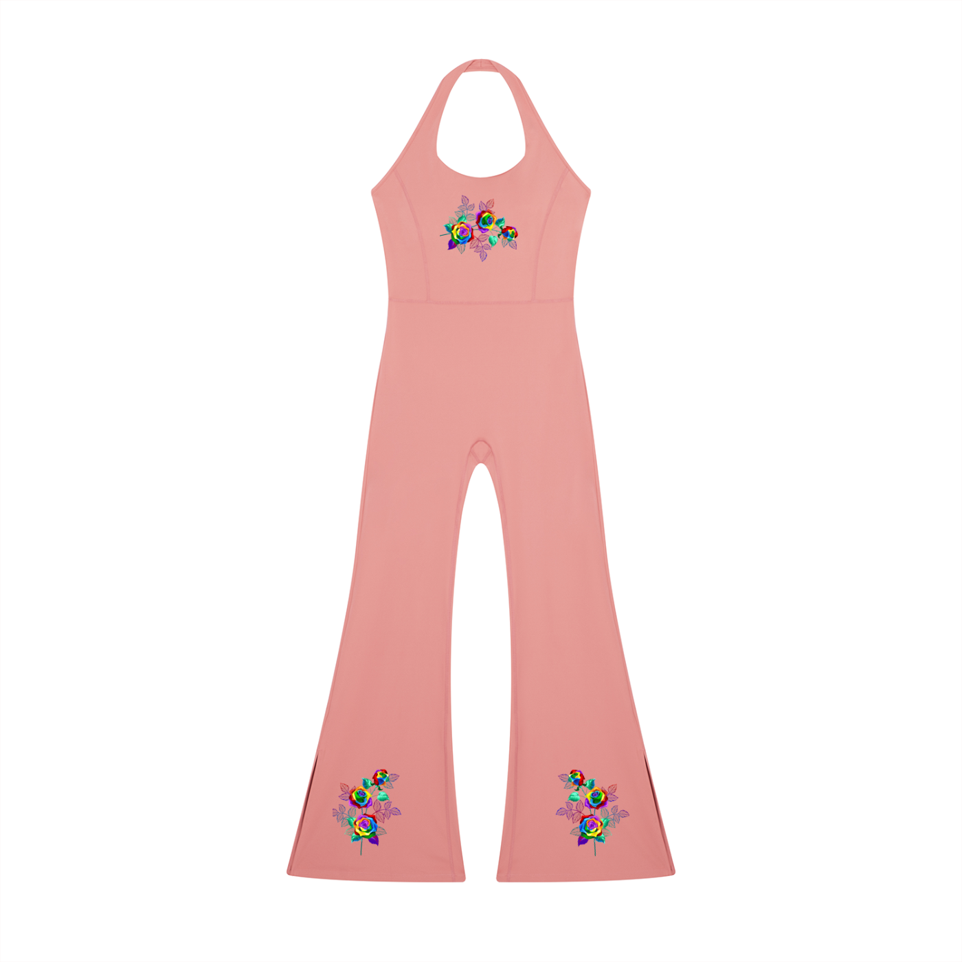 Grafitti Rose Women’s Halter Flared Jumpsuit