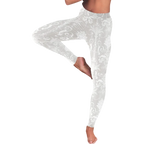Pearl White Damask Women's Low Rise Leggings