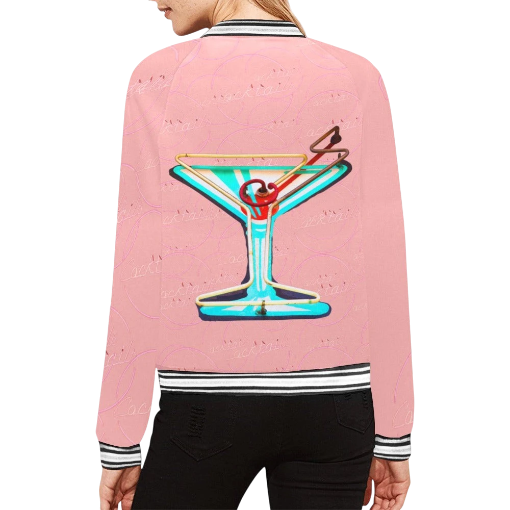 Pink Cocktail Print Bomber Jacket Secondary image