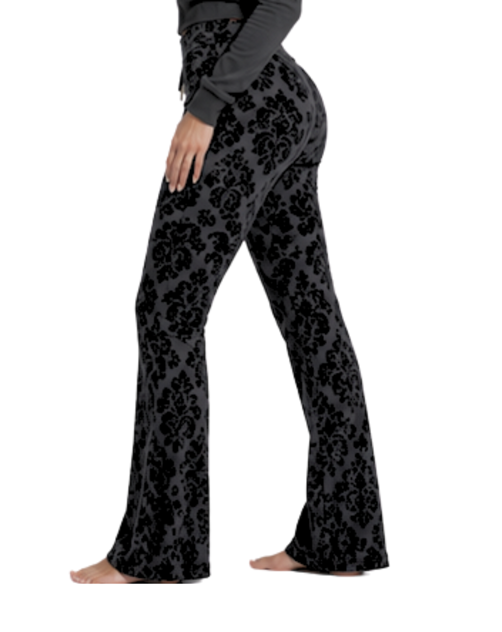 Damask Charcoal Women's Straight-leg Pants