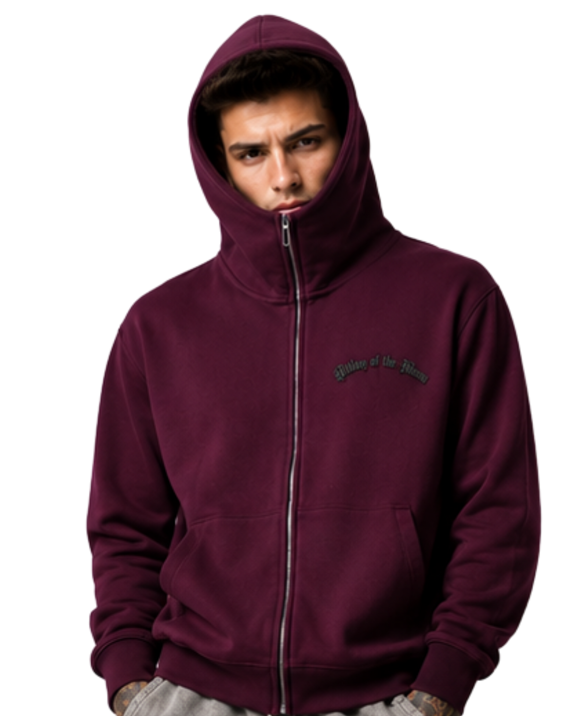 Essential Heavyweight High Neck  Zip-Up Hoodie Main image