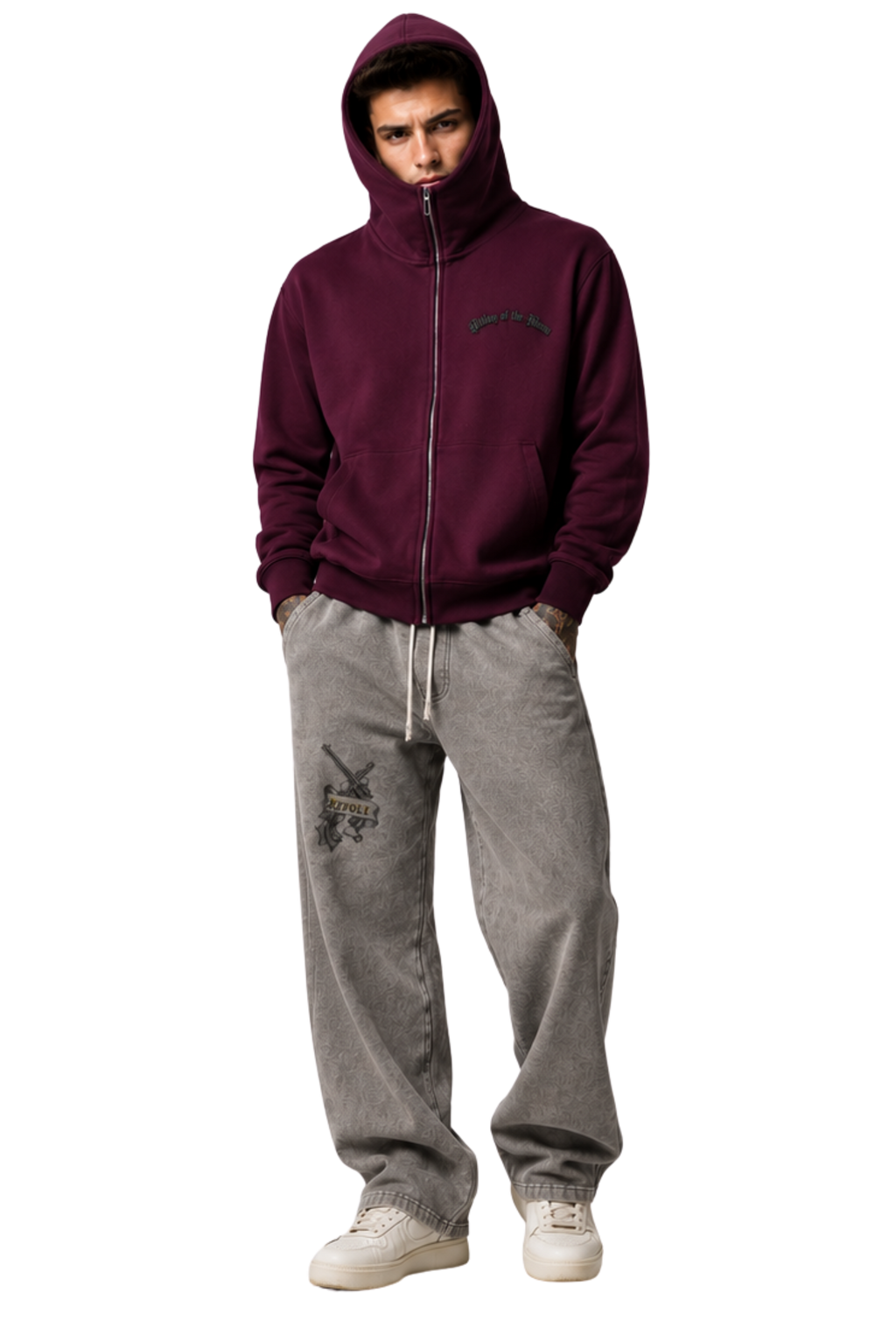 Valley of the Moon Gothic Heavyweight High Neck  Zip-Up Hoodie