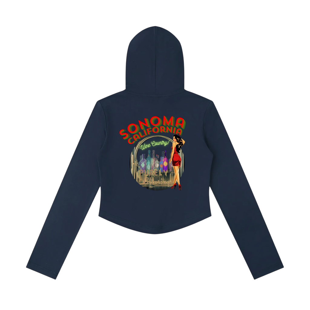 Sonoma Classic Pinup Women's Cropped Full Zip Hoodie