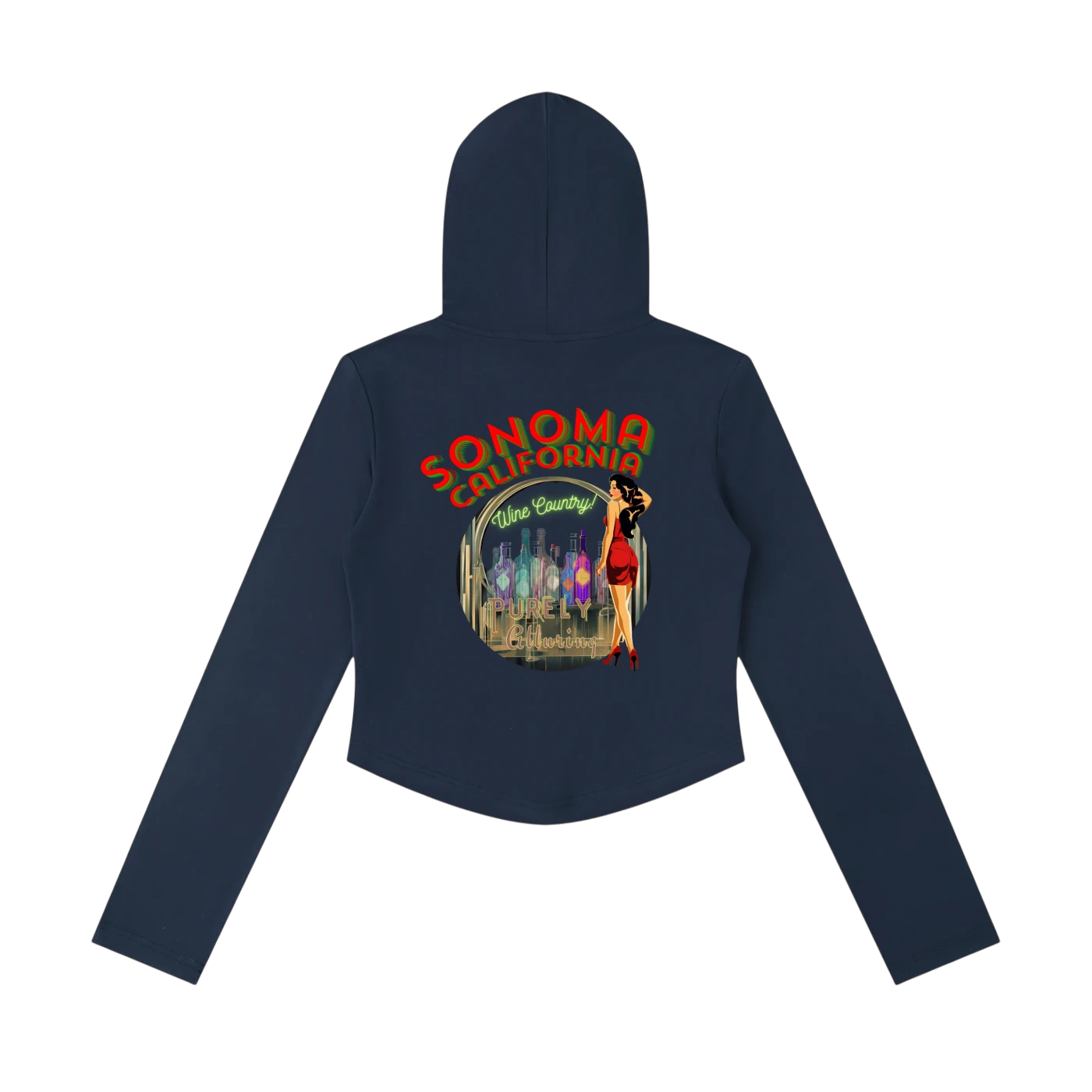 Sonoma Classic Pinup Women's Cropped Full Zip Hoodie