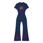 Women’s Tight Flared Leg Quarter-Zip Jumpsuit
