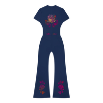 Flamenco Flared Leg Quarter-Zip Jumpsuit