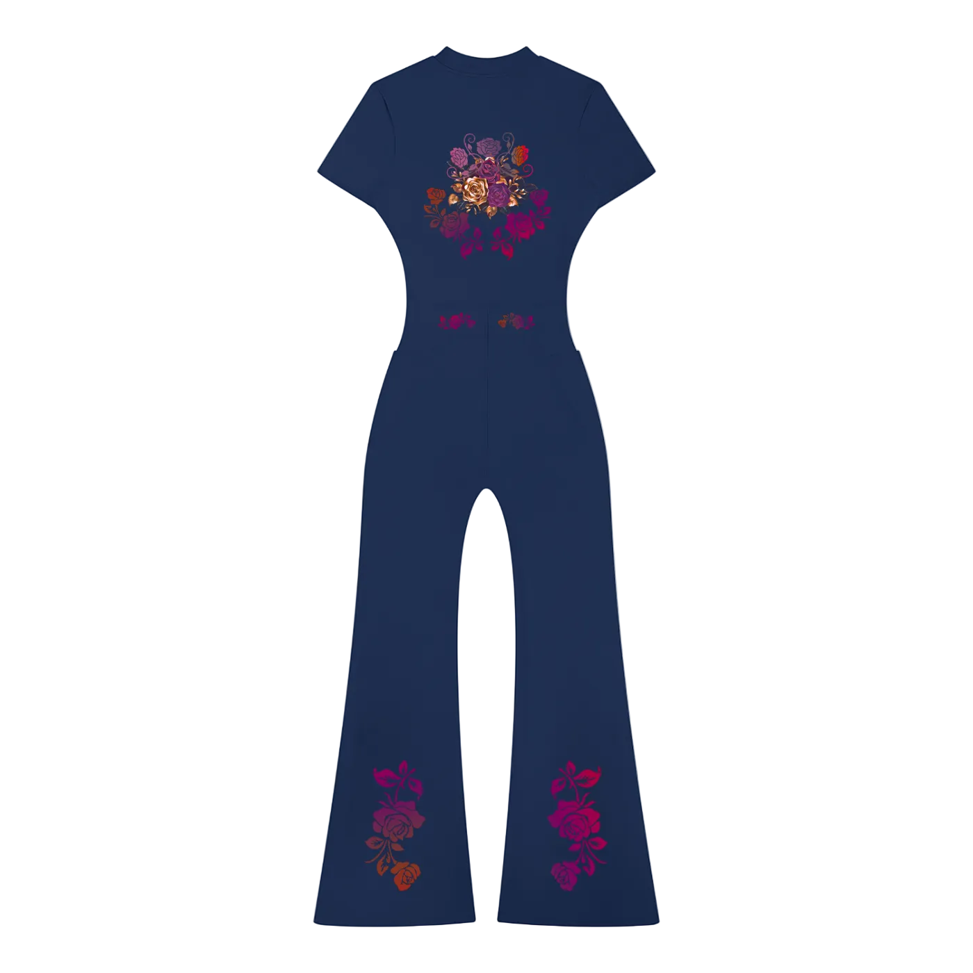 Women’s Tight Flared Leg Quarter-Zip Jumpsuit
