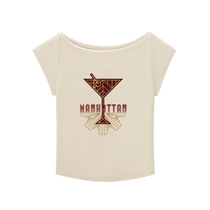 Vintage Manhattan Cocktail Boat Neck T-shirt