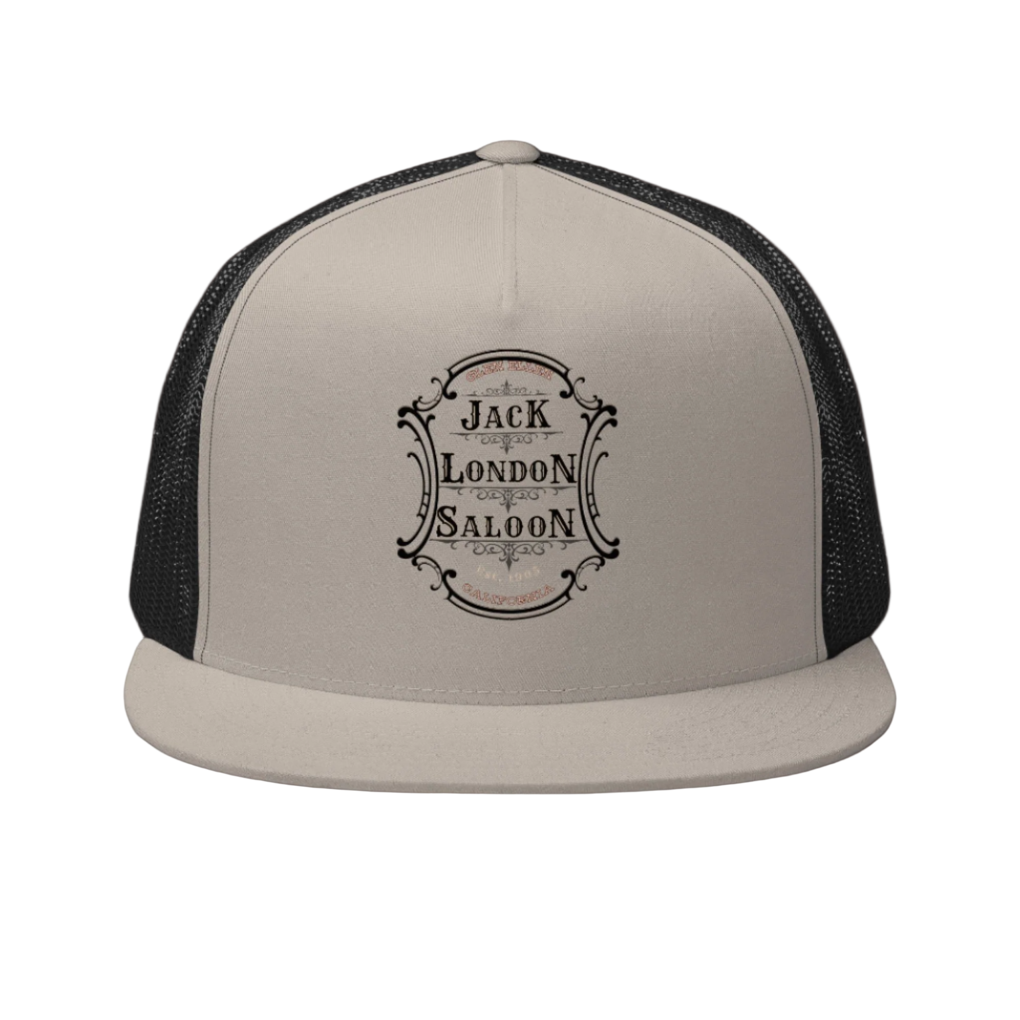 JACK LONDON SALOON Embroidered Emblem Trucker Cap - Trucker Hats from Sonoma Rebel