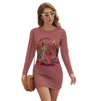 Pinot Noir Pinup Women's Long Sleeve Dress