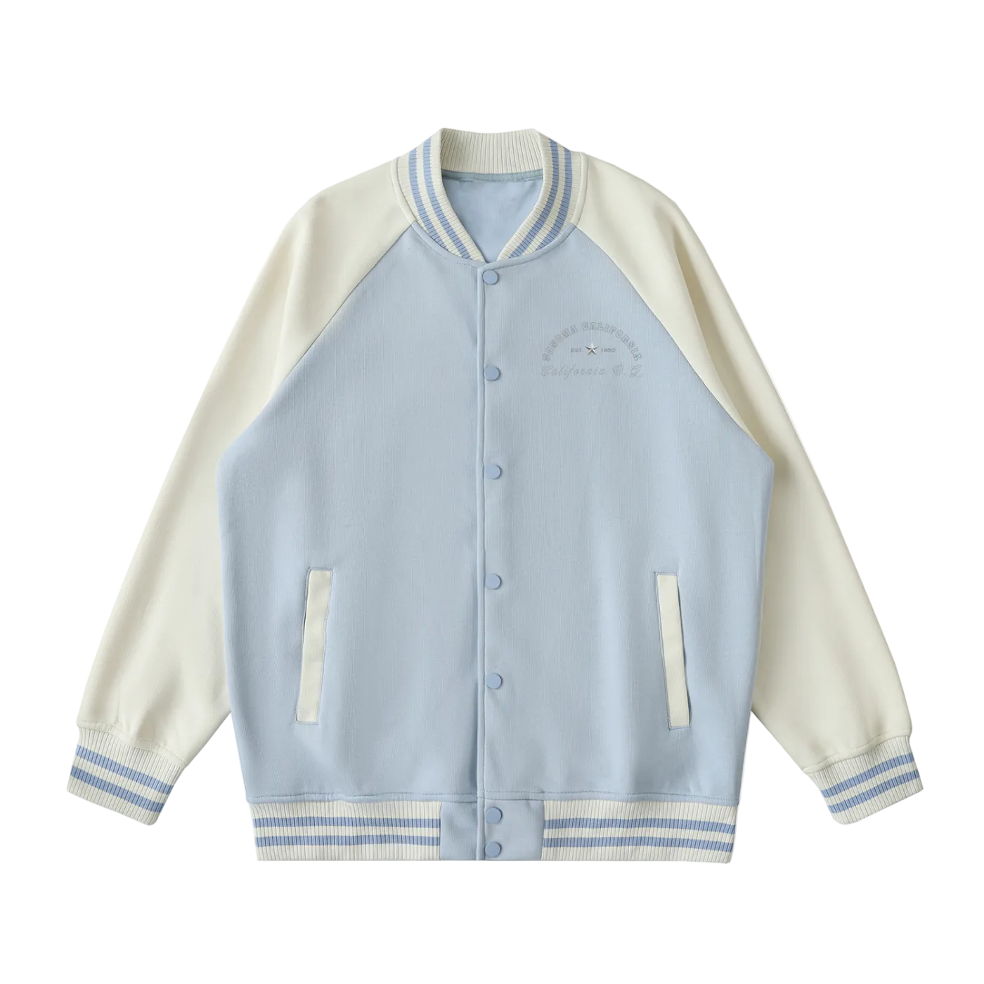 Sonoma California O.G. Collegiate Two Tone Raglan Sleeve Varsity Jacket