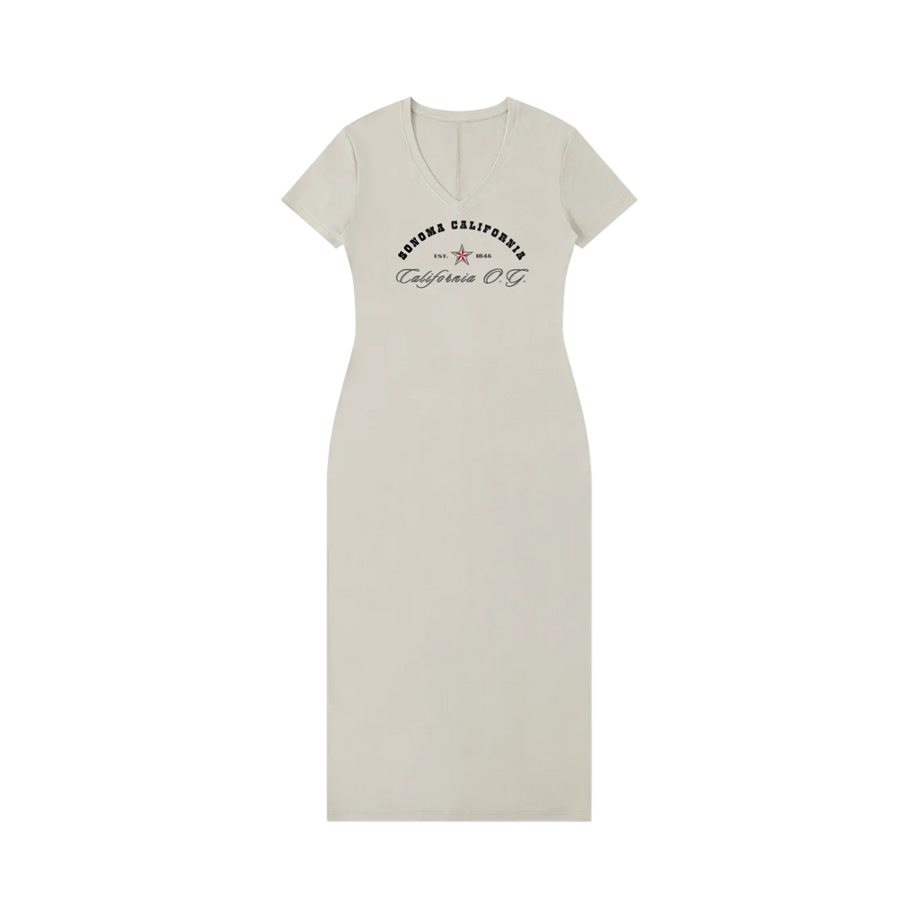 California O.G. V-Neck Short Sleeve  Dress