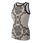 Nude Lace Print Women's Sleeveless Tank Top