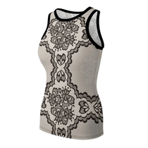 Nude Lace Print Women's Sleeveless Tank Top
