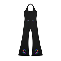 Grafitti Rose Women’s Halter Flared Jumpsuit
