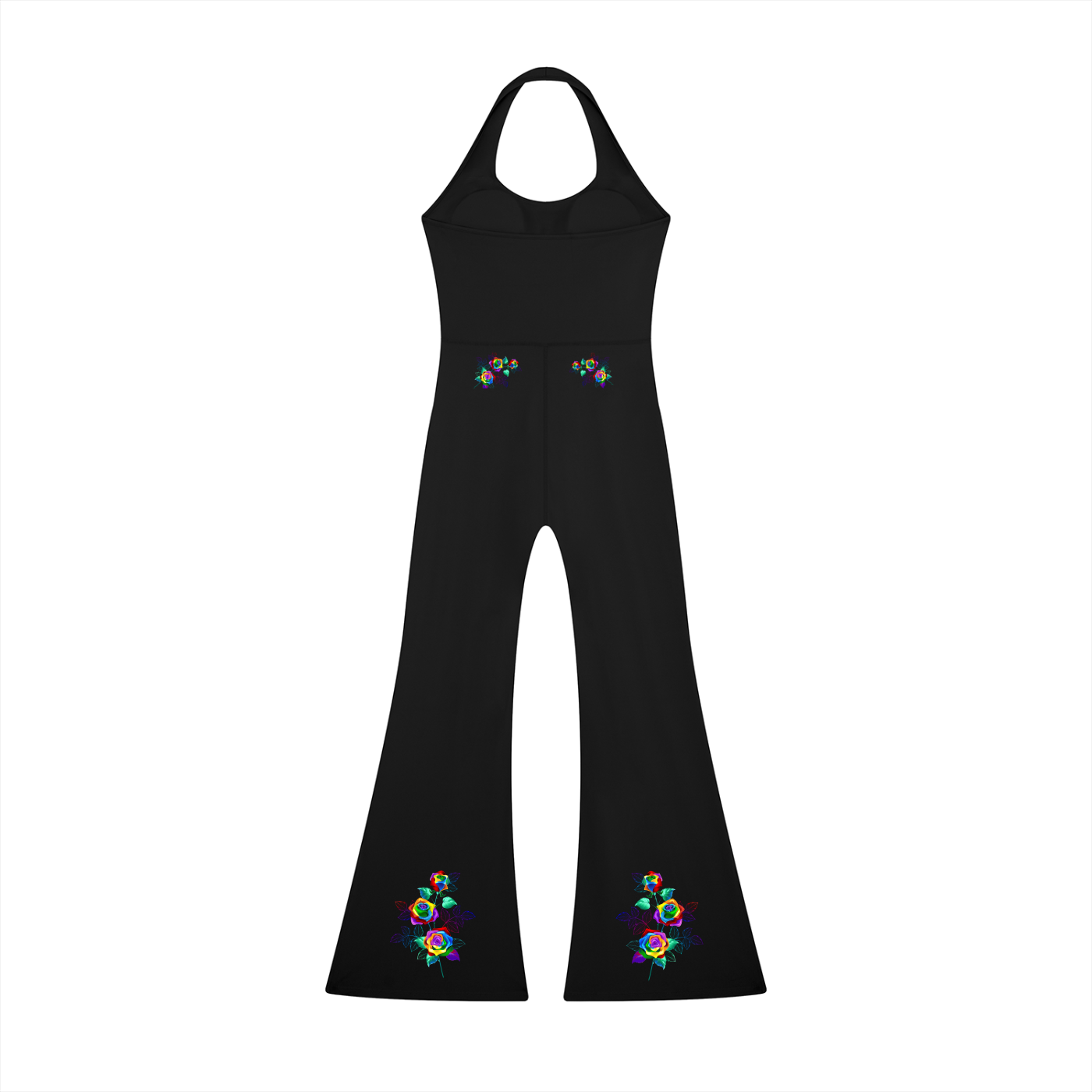 Grafitti Rose Women’s Halter Flared Jumpsuit
