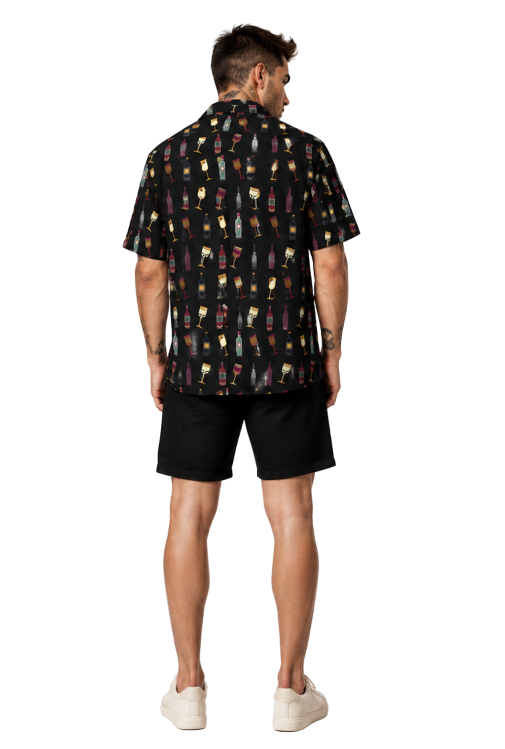 Hawaiian Vintage Wine Pattern Men's Shirt