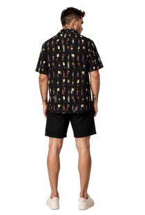 Hawaiian Vintage Wine Pattern Men's Shirt