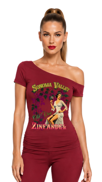 Old Vine Zinfandel Women’s Off-the-Shoulder T-Shirt