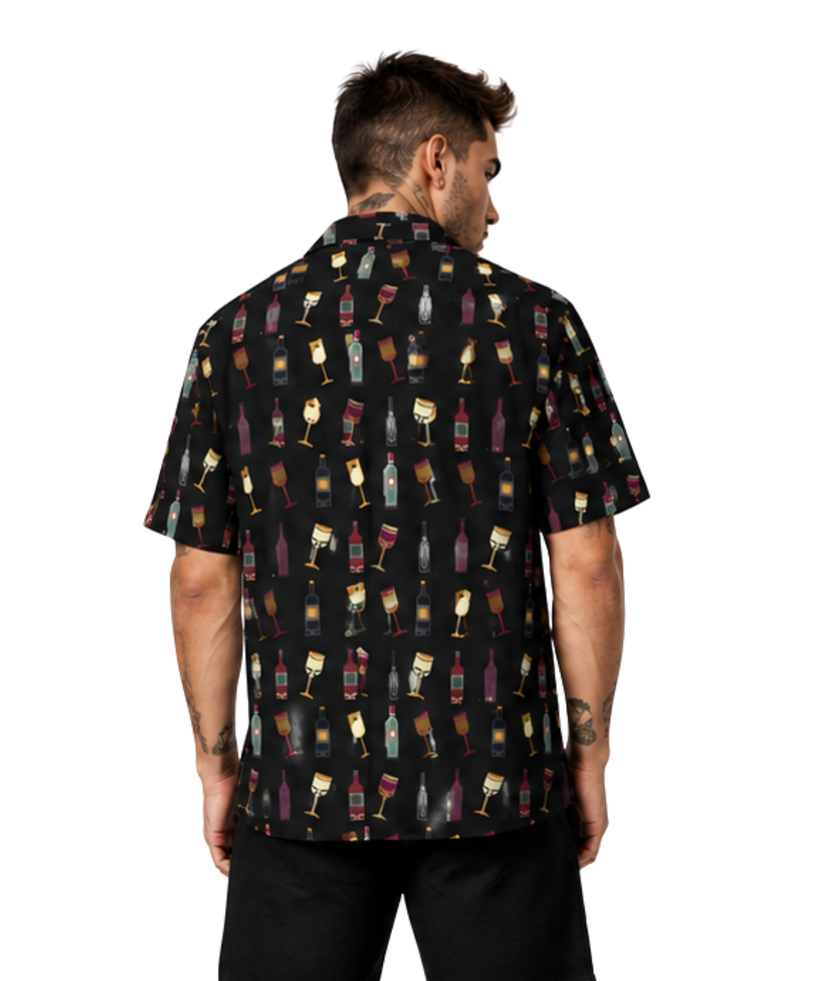 Hawaiian Vintage Wine Pattern Men's Shirt Secondary image
