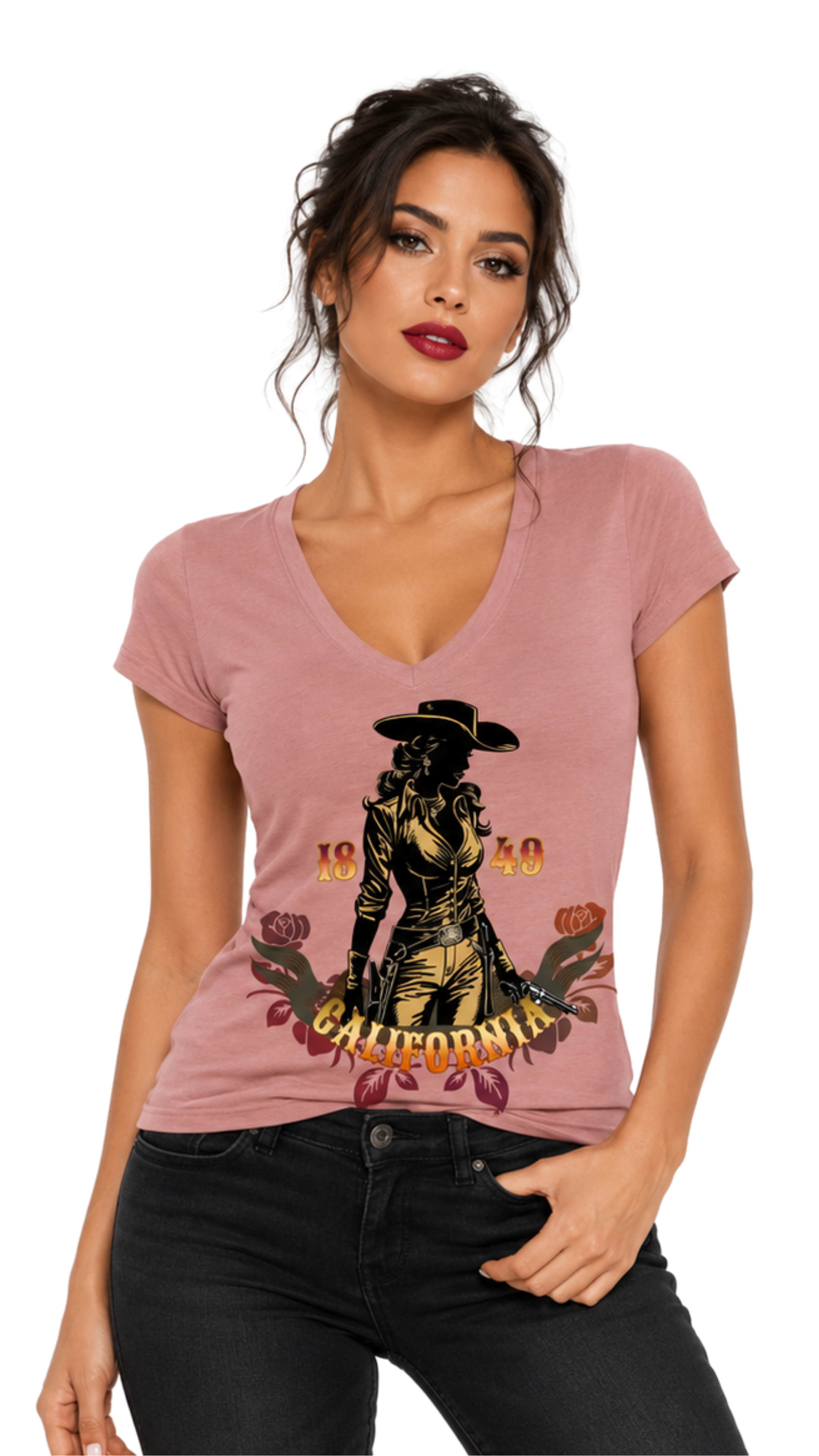 California Outlaw Women's V-Neck Slim Fit T-Shirt Main image