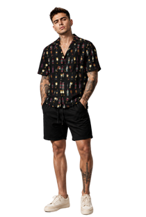 Hawaiian Vintage Wine Pattern Men's Shirt