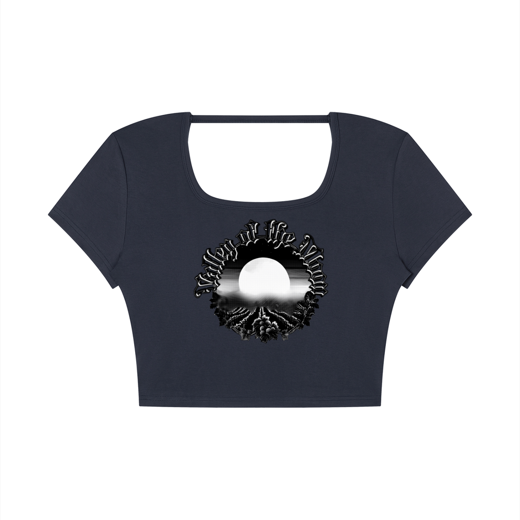 Valley of the Moon Gothic Graffitti Women's Square Neck Crop T-Shirt