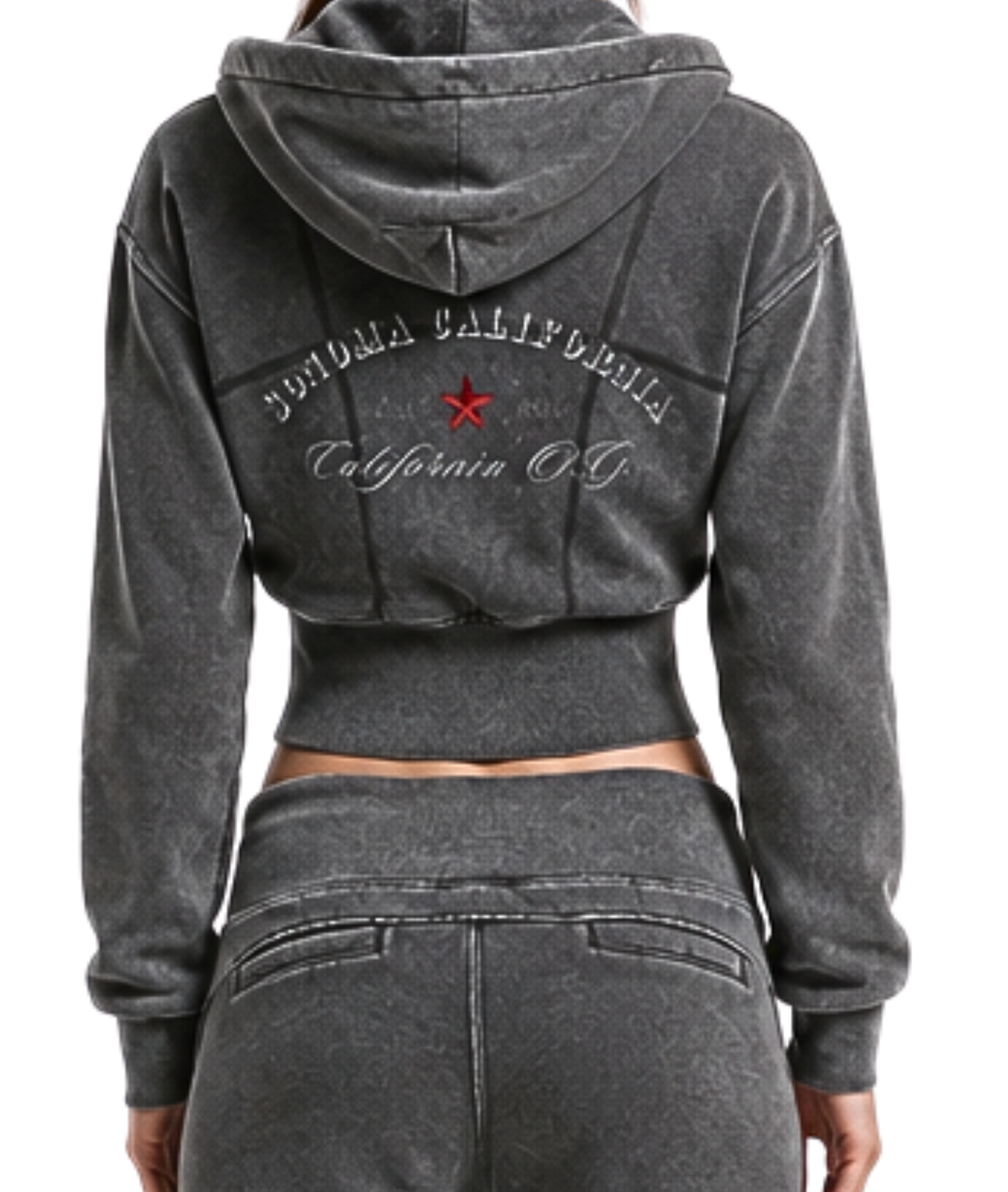 California O.G. Vintage Wash Cropped Women's Hoodie