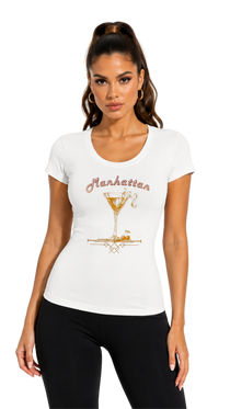 Vintage Manhattan Cocktail Women's Slim-Fit T-Shirt