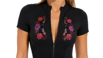 Flamenco Flared Leg Quarter-Zip Jumpsuit