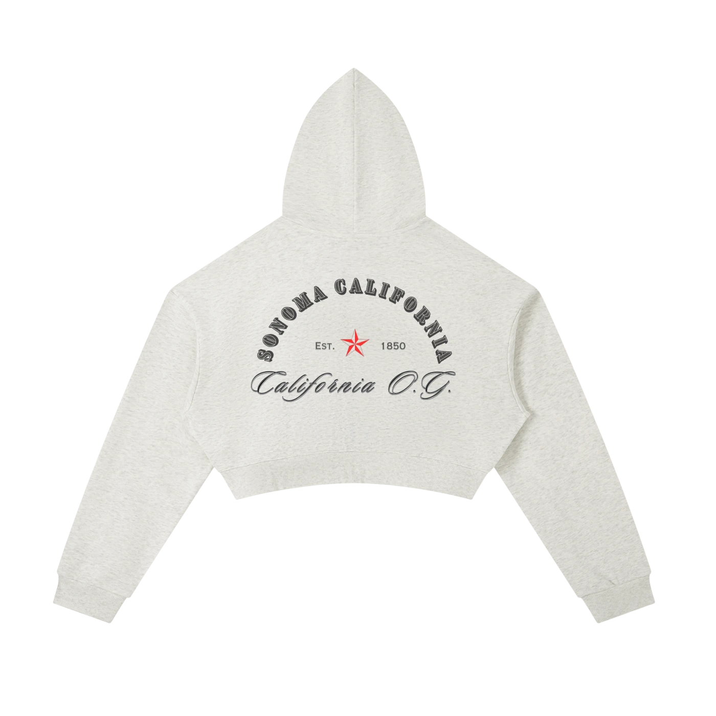California O.G.  Women's  Cropped Zip-Up Hoodie