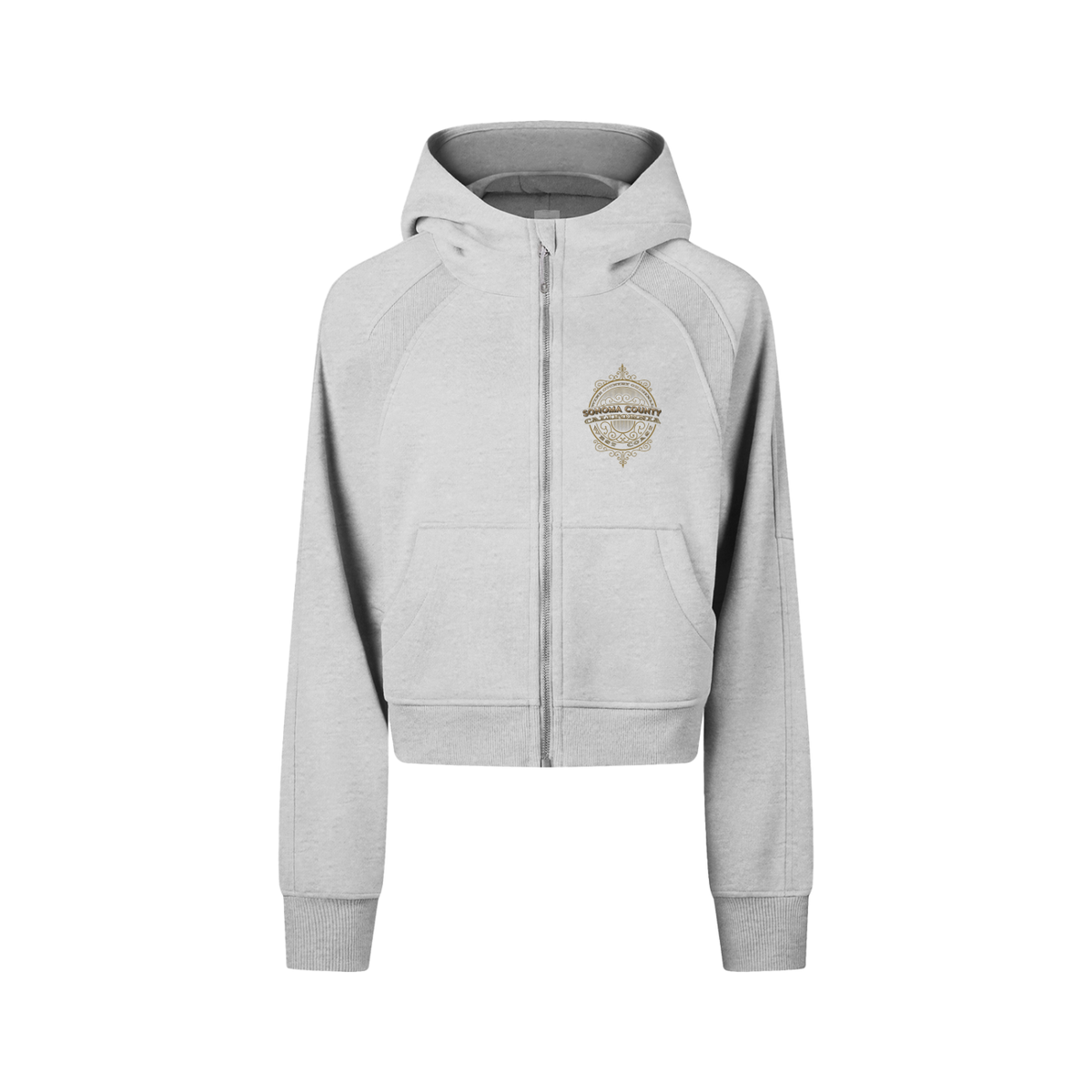 Cropped Zip-Through Hoodie