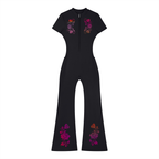 Women’s Tight Flared Leg Quarter-Zip Jumpsuit