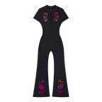 Women’s Tight Flared Leg Quarter-Zip Jumpsuit