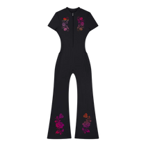 Flamenco Flared Leg Quarter-Zip Jumpsuit