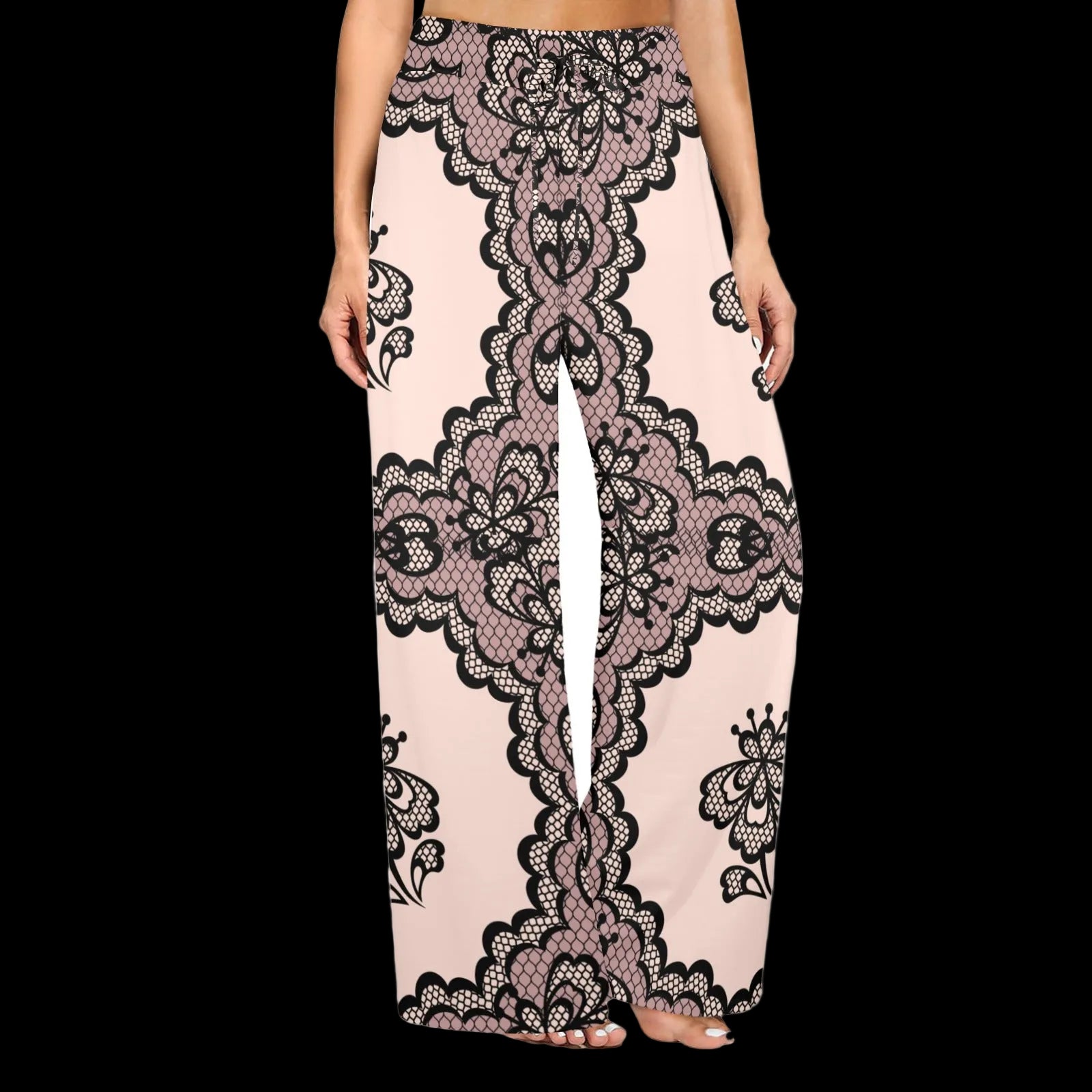 CROCHET WIDE LEG Women's Wide Leg Lounge Pants - Joggers from Artsadd