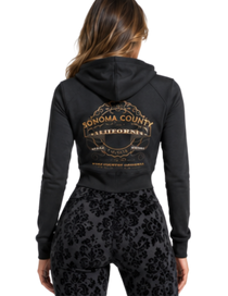 Sonoma County Wine Country Original Cropped Zip-Through Hoodie