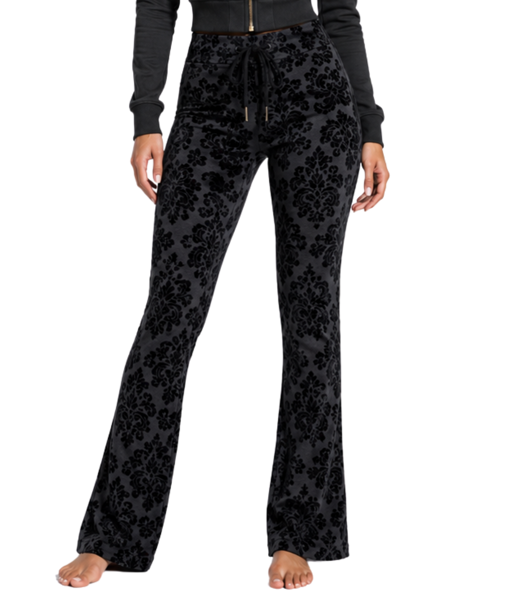 Damask Charcoal Women's Straight-leg Pants
